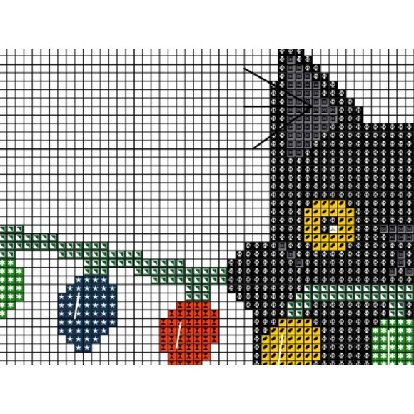 Christmas Black Cat Hanging Lights Humor Counted Cross Stitch Pattern Kit - Picture 4 of 5